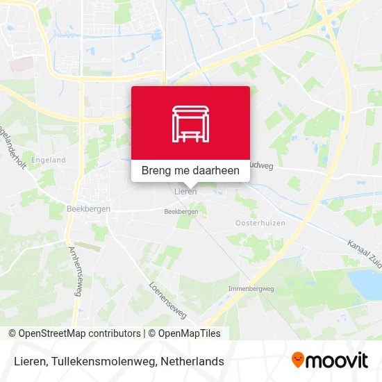 Lieren, Tullekensmolenweg kaart