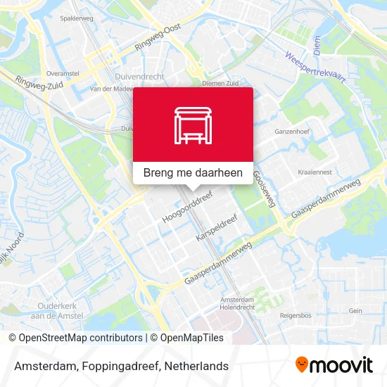 Amsterdam, Foppingadreef kaart