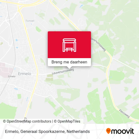 Ermelo, Generaal Spoorkazerne kaart