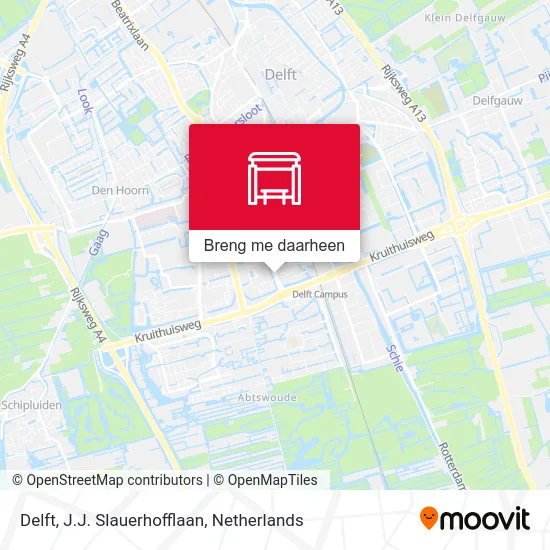 Delft, J.J. Slauerhofflaan kaart