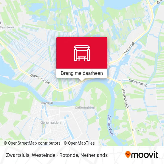 Zwartsluis, Westeinde - Rotonde kaart