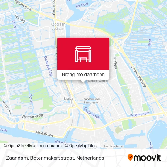 Zaandam, Botenmakersstraat kaart