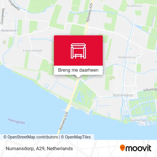 Numansdorp, A29 kaart