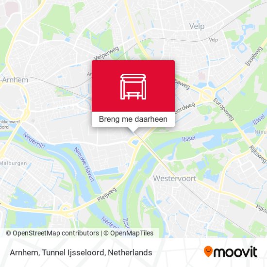 Arnhem, Tunnel Ijsseloord kaart