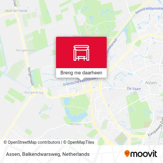 Assen, Balkendwarsweg kaart