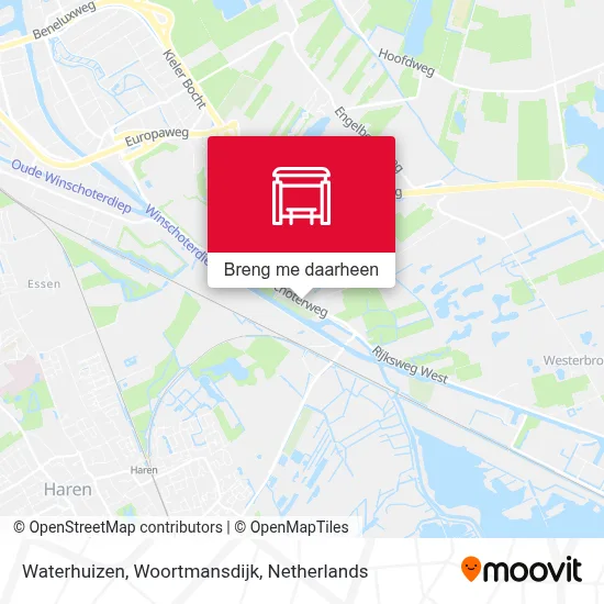 Waterhuizen, Woortmansdijk kaart