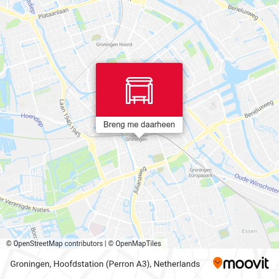 Groningen, Hoofdstation (Perron A3) kaart
