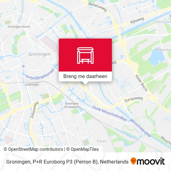Groningen, P+R Euroborg P3 (Perron B) kaart