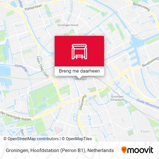 Groningen, Hoofdstation (Perron B1) kaart