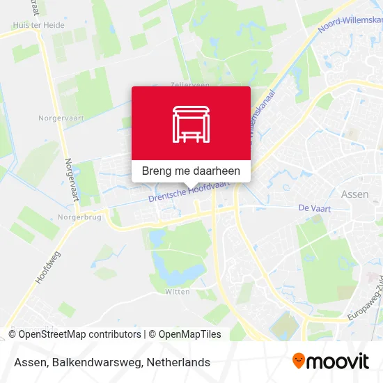 Assen, Balkendwarsweg kaart