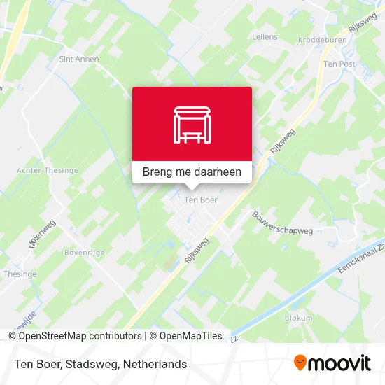 Ten Boer, Stadsweg kaart