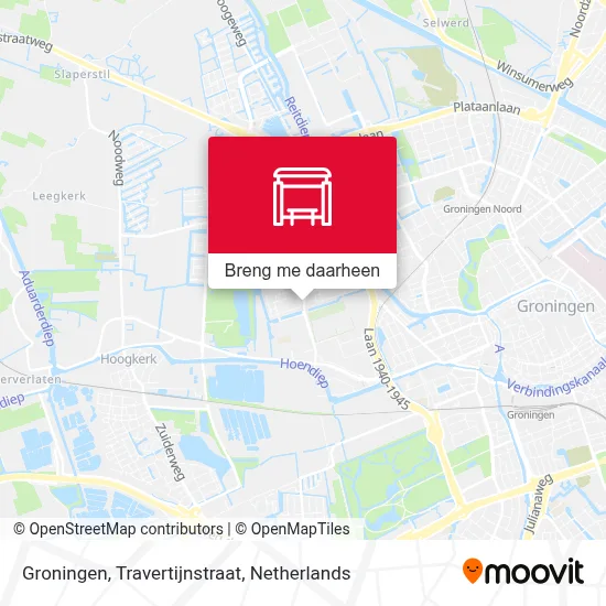 Groningen, Travertijnstraat kaart