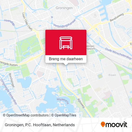 Groningen, P.C. Hooftlaan kaart