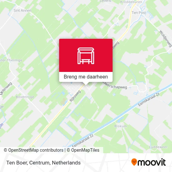 Ten Boer, Centrum kaart