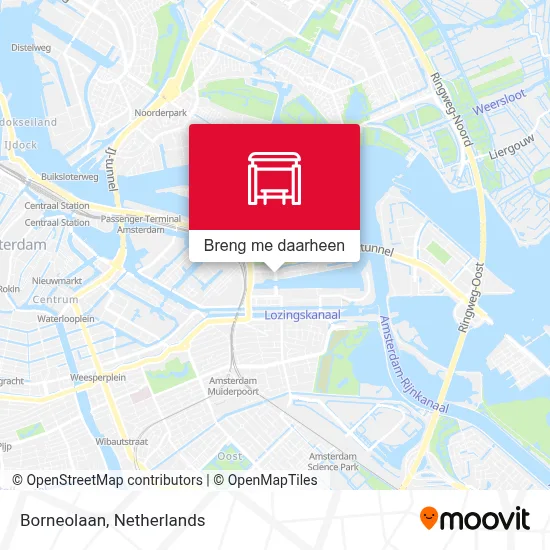 Borneolaan kaart