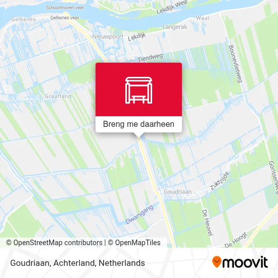 Goudriaan, Achterland kaart