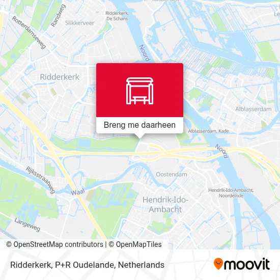 Ridderkerk, P+R Oudelande kaart