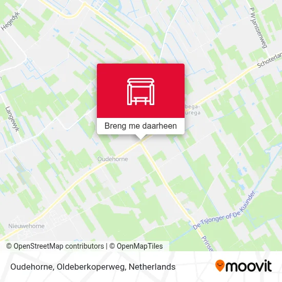 Oudehorne, Oldeberkoperweg kaart