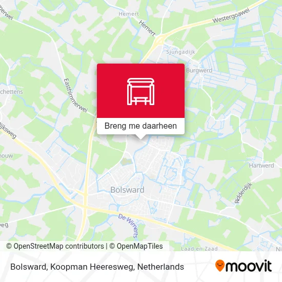 Bolsward, Koopman Heeresweg kaart