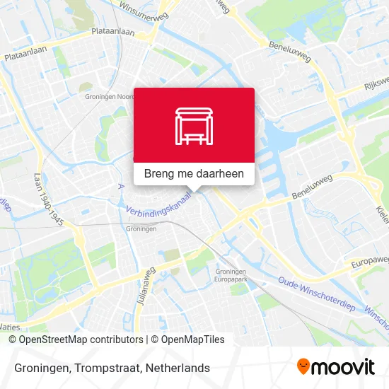 Groningen, Trompstraat kaart