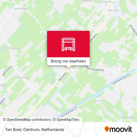 Ten Boer, Centrum kaart