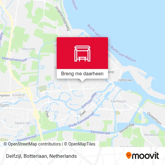 Delfzijl, Botterlaan kaart