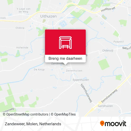 Zandeweer, Molen kaart