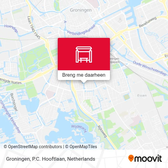 Groningen, P.C. Hooftlaan kaart