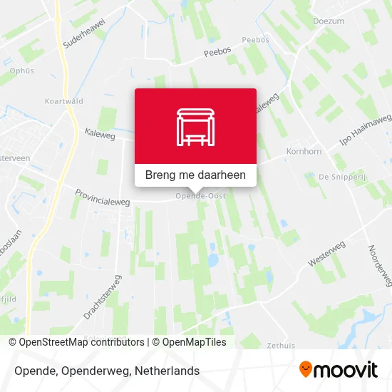 Opende, Openderweg kaart