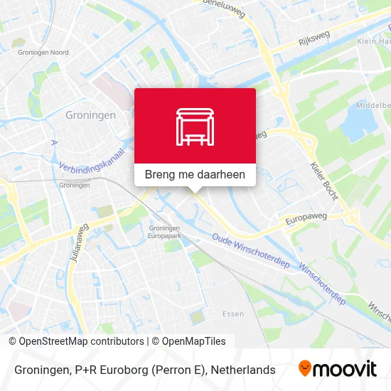 Groningen, P+R Euroborg (Perron E) kaart