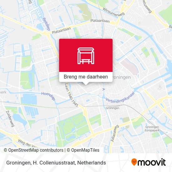 Groningen, H. Colleniusstraat kaart