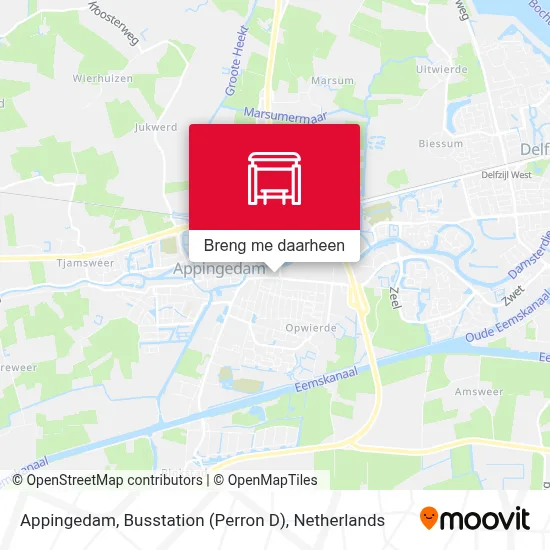 Appingedam, Busstation (Perron D) kaart