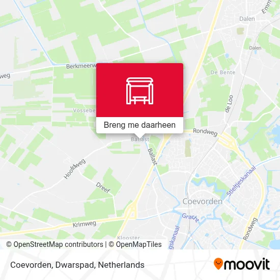 Coevorden, Dwarspad kaart
