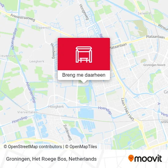 Groningen, Het Roege Bos kaart
