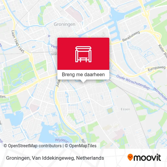 Groningen, Van Iddekingeweg kaart