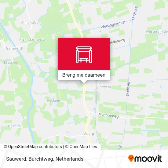 Sauwerd, Burchtweg kaart