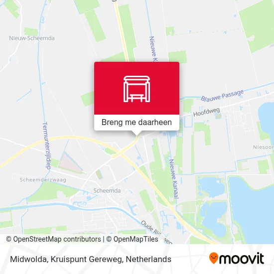 Midwolda, Kruispunt Gereweg kaart