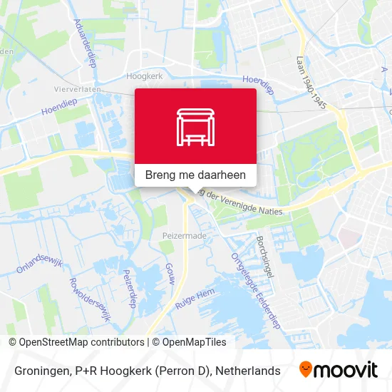 Groningen, P+R Hoogkerk (Perron D) kaart