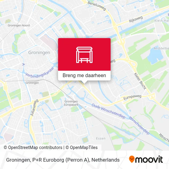 Groningen, P+R Euroborg (Perron A) kaart