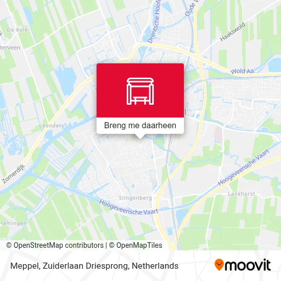 Meppel, Zuiderlaan Driesprong kaart