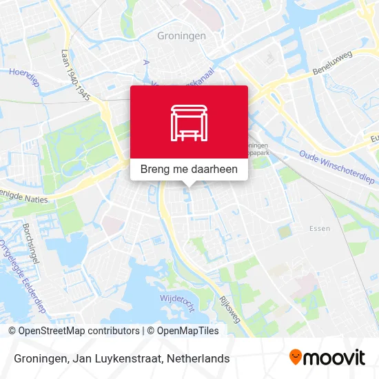 Groningen, Jan Luykenstraat kaart