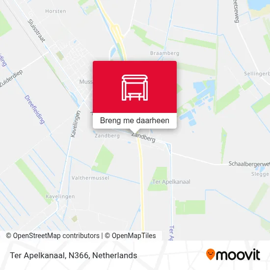 Ter Apelkanaal, N366 kaart