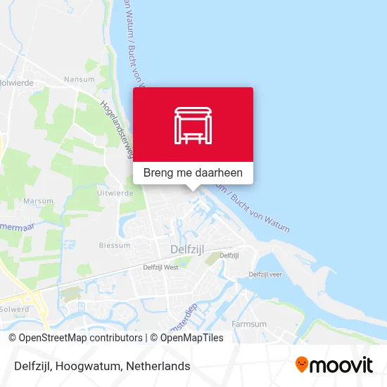 Delfzijl, Hoogwatum kaart