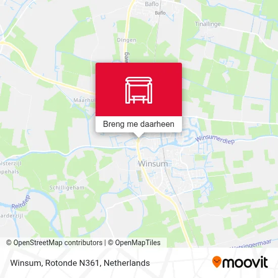 Winsum, Rotonde N361 kaart