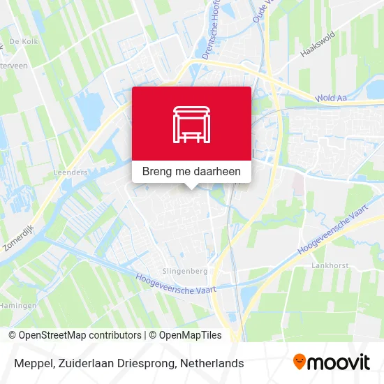Meppel, Zuiderlaan Driesprong kaart