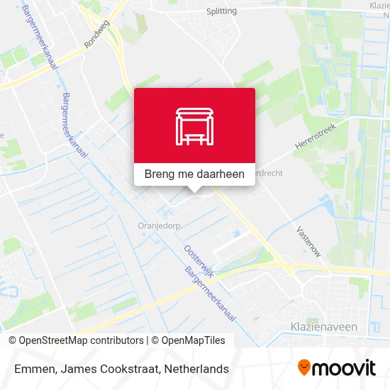 Emmen, James Cookstraat kaart