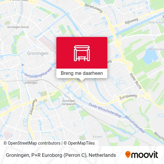 Groningen, P+R Euroborg (Perron C) kaart