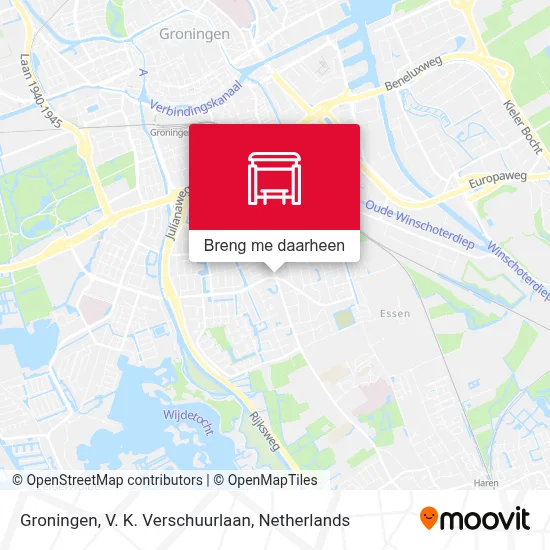 Groningen, V. K. Verschuurlaan kaart