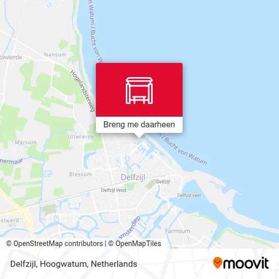 Delfzijl, Hoogwatum kaart