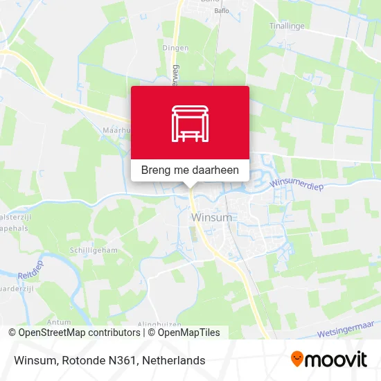 Winsum, Rotonde N361 kaart